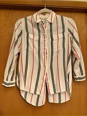 Tara by Vince Camuto Red, White. & Blue Button-Down Blouse